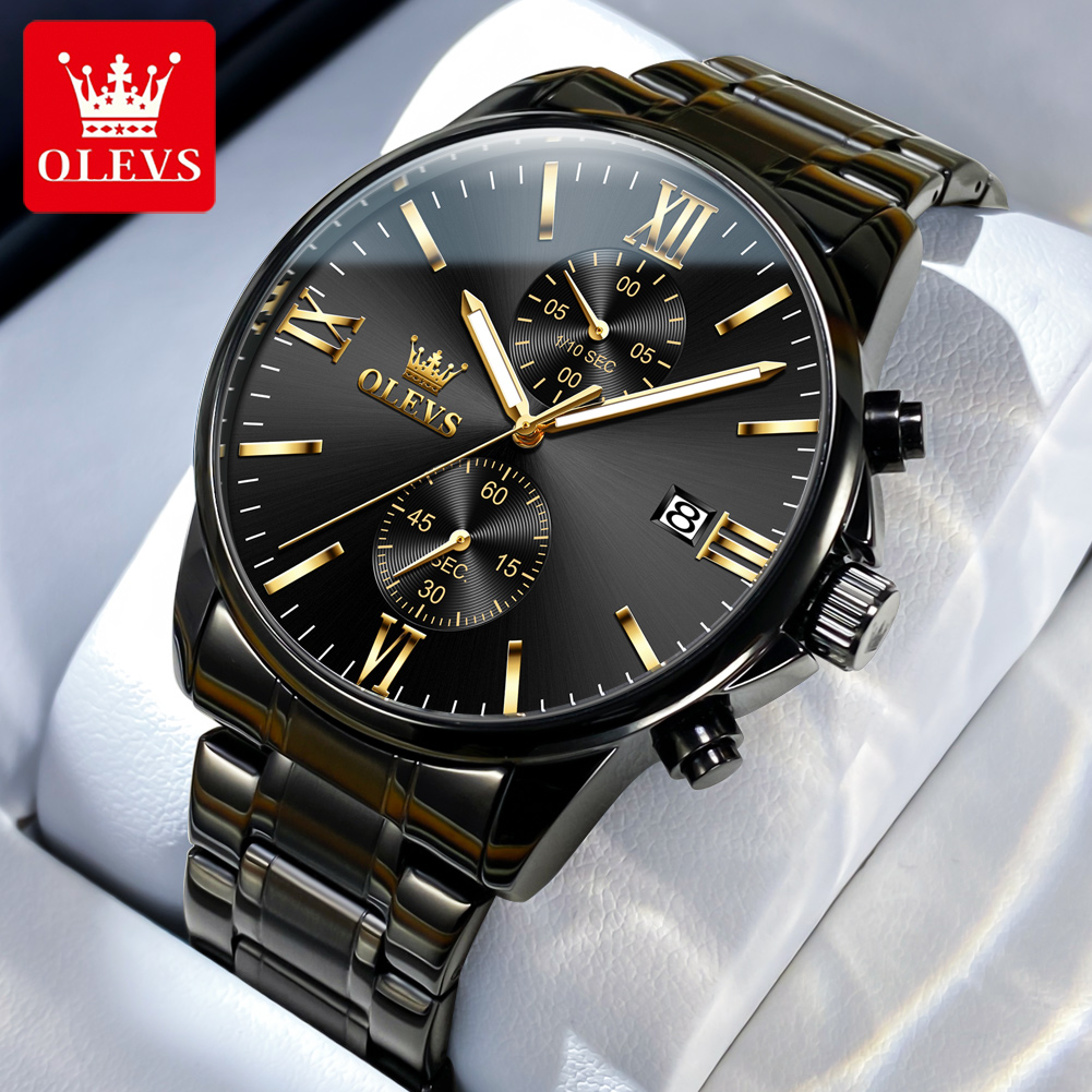Luxury Watch Investment - OLEVS 2886 Klassiek Zwart Quartz Horloge