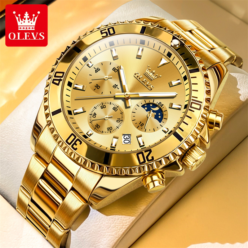 Luxury Watch Investment - Olevs Horloge Heren Topmerk Luxe Gouden