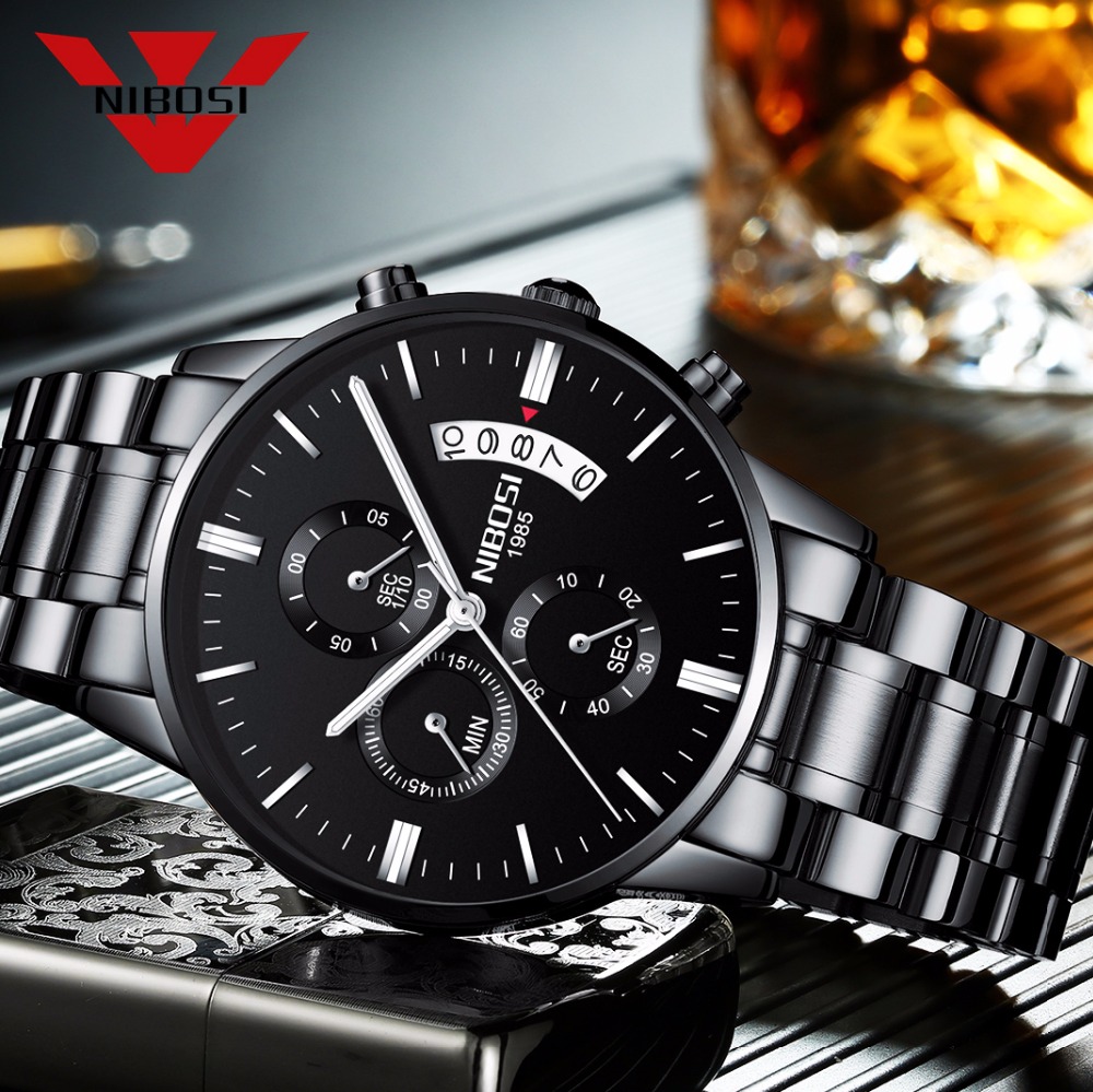 Nibosi Roestvrij Staal Black Q - Luxury Watch Top 10 recensie en prijs